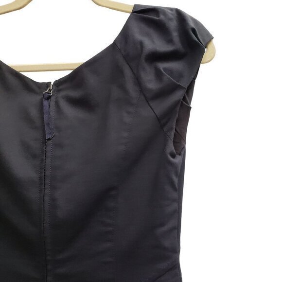 Rebecca Taylor Womens Dress Wool Blend Size 12 Lined Navy New‎ - Picture 3 of 15